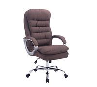 Fauteuil de Bureau Réglable en Hauteur XXL Vancouver Tissu I Chaise de Bureau ŕ Roulette Rembourrée Confortable avec Accoudoirs I Couleur:, Couleur:Marron