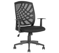 Fauteuil de bureau Réglable et Pivotant Design Moderne en Polyester Noir Bonny I