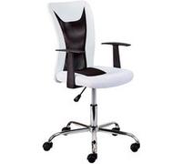 Fauteuil de bureau réglable simili cuir noir et blanc Roll Blanc G