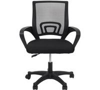 WALTER - Fauteuil de Bureau sur Roulettes Noir Tissu Mesh -