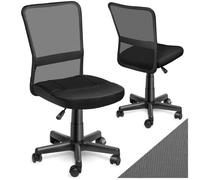 FAUTEUIL DE BUREAU - TECTAKE - Chaise de bureau PATRICK Forme ergonomique avec Revêtement en filet réglable en hauteur - Noir