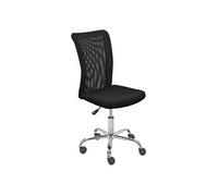 Fauteuil de Bureau Tissu Mesh Noir Pieds Chromés - WALLAS -