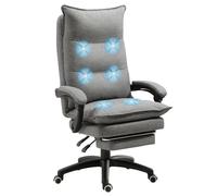 Vinsetto Fauteuil de bureau massant hauteur réglable dossier inclinable repose-pied gris chiné