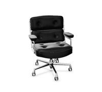 Fauteuil de Bureau Vitra Lobby ES 104 Pivotant, avec Accoudoirs et Mécanisme D'inclinaison, Noir/ Chrome