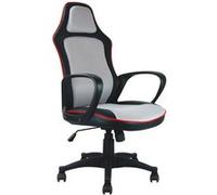 Fauteuil de Bureau Waytex ALBALI style sport tissu respirant et simili cuir Gris et Noir, avec Accoudoirs Gris, Noir, Rouge G