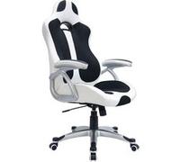 Chaise gaming IXION blanche et noire confortable