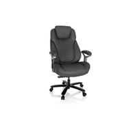 hjh OFFICE 738126 PULLMANN Fauteuil de Bureau en Cuir synthétique rembourré et réglable en Hauteur Charge maximale 180 kg Gris