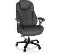 hjh OFFICE 738126 PULLMANN Fauteuil de Bureau en Cuir synthétique rembourré et réglable en Hauteur Charge maximale 180 kg Gris