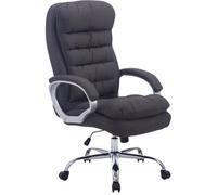 Fauteuil de bureau XXL Vancouver Tissu - Gris foncé - Réglable en hauteur - A roulettes - Poids max 235 Kg