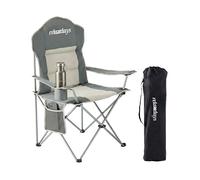 Fauteuil de camping Relaxdays pliant sac de transport porte-gobelet 160 kg rembourré polyester acier gris