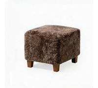 Fauteuil De Canapé en Faux Canapé Rétro Moderne, Chaise D'appoint en Peau De Mouton Marron, Canapé Monoplace Incurvé for Salon Et Chambre À Coucher(B)