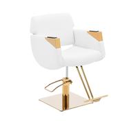 Physa Physa Penryn White & Gold Chaise de Coiffeur avec Repose-Pieds Hauteur réglable 470-630 mm Charge Max. 200 kg Blanc/doré