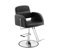 Fauteuil de coiffeur avec repose-pieds - 50 - 65 cm - 200 kg - Noir, Argent | physa