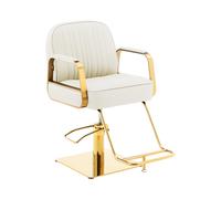 Fauteuil de coiffeur avec repose-pieds - 560 - 730 mm - 200 kg - Crème / Doré | physa