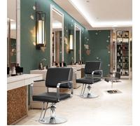 Fauteuil de Coiffeur, Fauteuil de barbier avec repose pieds rotatif a 360 degres,Hauteur réglable 93cm-100cm,Charge 150kg