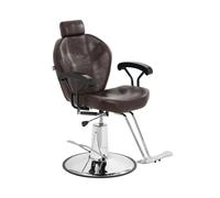 Fauteuil de coiffeur Ilford avec appui-tête et repose-pieds - Hauteur d'assise 52 - 64 cm - 150 kg - Marron | physa