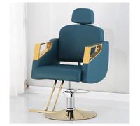 Fauteuil de coiffeur inclinable, pivotant à 360 degrés, chaise de coiffure, chaise de shampooing hydraulique réglable en hauteur, équipement de spa, bleu