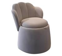 Fauteuil de coiffeuse moderne gris avec rangement rond pour chambre à coucher, salon, club, tabouret de maquillage élégant pour décoration d'intérieur