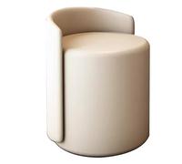 Fauteuil de coiffeuse pivotant à 360° - Blanc cassé - Tabouret de salon de maquillage élégant - Pouf confortable pour chambre à coucher et salon