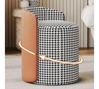 Fauteuil de coiffeuse pivotant à 360° - Tabouret de maquillage moderne pour chambre à coucher, salon et entrée - Design à dossier bas - Revêtement élégant en polyuréthane et tissu - Parfait pour les
