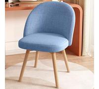 Fauteuil de coiffeuse pivotant, tabouret de maquillage rembourré sans accoudoirs avec dossier et pieds en bois pour une assise confortable dans la chambre ou la salle de beauté