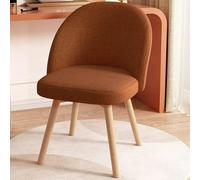 Fauteuil de coiffeuse pivotant, tabouret de maquillage rembourré sans accoudoirs avec dossier et pieds en bois pour une assise confortable dans la chambre ou la salle de beauté