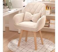 Fauteuil de coiffeuse rotatif en cuir, chaise de maquillage moderne du milieu du siècle pour bureau à domicile, tabouret de maquillage ergonomique et élégant, couleur kaki, design non rotatif.