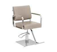 Fauteuil de coiffure avec repose-pieds - 50 - 66 cm - 200 kg - beige/argent | physa