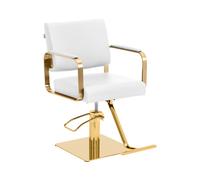 Fauteuil de coiffure avec repose-pieds - 50 - 66 cm - 200 kg - blanc/or | physa
