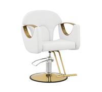 Fauteuil de coiffure avec repose-pieds - 53 - 64 cm - 180 kg - blanc | physa