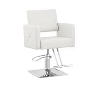 Fauteuil de coiffure Carlisle avec repose-pieds - hauteur d'assise 49-63 cm - 150 kg - blanc | physa