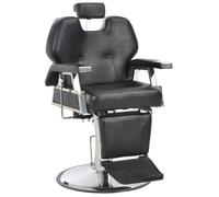 vidaXL Chaise de barbier – Similicuir – 72x68x98 cm – Pivotement 360° – Dossier réglable – Noir G
