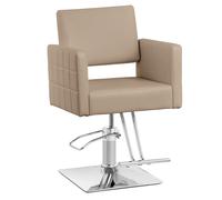 Physa Fauteuil de Coiffure Ribbleton Beige avec Repose-Pieds Hauteur d'assise 49-63 cm pour 150 kg - Fauteuil de Salon de Coiffure Chaise de Coiffure Chaise de Salon de Coiffure