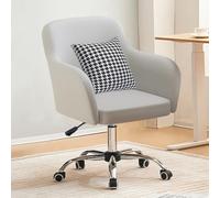 Fauteuil de Direction en Cuir Gris Clair - Fauteuil d'ordinateur Ergonomique pivotant, inclinable et Respirant pour la Maison et Le Bureau, siège Confortable pour Le Travail et la détente