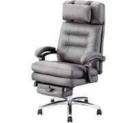Fauteuil De Direction Inclinable À Grand Angle avec Repose-Pieds - Chaise De Bureau Ergonomique Réglable en Hauteur, Montage Facile(Gray Color)