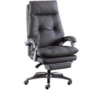 Fauteuil De Direction Inclinable Grand Angle 175° - Fauteuil D'ordinateur Ergonomique Et Confortable avec Repose-Pieds, Rembourrage Extra Épais, Supporte 150 Kg (330,7 LB)(Dark Grey)