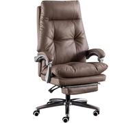 Fauteuil De Direction Inclinable Grand Angle 175° - Fauteuil D'ordinateur Ergonomique Et Confortable avec Repose-Pieds, Rembourrage Extra Épais, Supporte 150 Kg (330,7 LB)(Khaki)