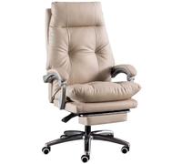 Fauteuil De Direction Inclinable Grand Angle 175° - Fauteuil D'ordinateur Ergonomique Et Confortable avec Repose-Pieds, Rembourrage Extra Épais, Supporte 150 Kg (330,7 LB)(Light Grey)