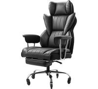 Fauteuil de direction VEVOR, chaise de bureau avec dossier haut et coussin d'assise en mousse haute résilience, idéal pour travailler, étudier et jouer, noir