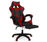 IDMARKET Fauteuil de gaming ALEX réglable avec repose-pied, coussin de tête et coussin lombaire noir et rouge