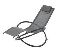 Fauteuil de jardin à bascule Pulsano capacité de charge 150 kg gris foncé [en.casa]