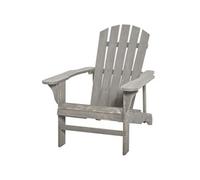 Fauteuil de jardin Adirondack dim. 78L x 89P x 88H cm bois massif sapin gris effet vieilli