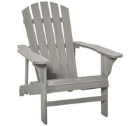 Fauteuil De Jardin Adirondack Dim. 78l X 89p X 88h Cm Bois Massif Sapin Gris Effet Vieilli