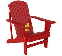 Fauteuil de jardin adirondack - Outsunny - 72x95x93cm - Bois de peuplier - rouge