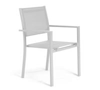 Fauteuil de jardin aluminium et textilène blanc - Oviala