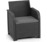 Fauteuil de jardin avec coussin - en résine - Allibert by KETER - SanRemo - Gris graphite
