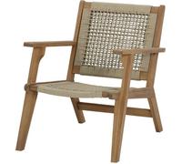 Fauteuil de jardin bas en bois d'Acacia FSC et en corde - MERIDA - Beige Kaki