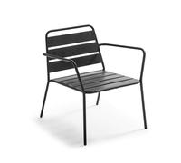 Fauteuil de jardin bas en métal gris anthracite - Oviala Palavas