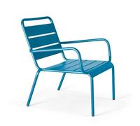 Oviala Fauteuil de Jardin Bas Relax Acier Bleu Pacific - Palavas