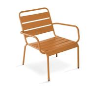 Fauteuil de jardin bas relax acier caramel Palavas, Oviala